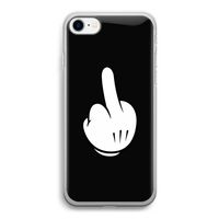 Middle finger black: iPhone SE 2020 Transparant Hoesje