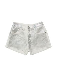 MM6 Maison Margiela Kids short en coton à fini enduit - Blanc