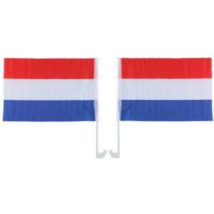 Nederland/Holland autovlaggen setje - 2x stuks - 30 x 45 cm - Auto decoratie met vlaggetjes