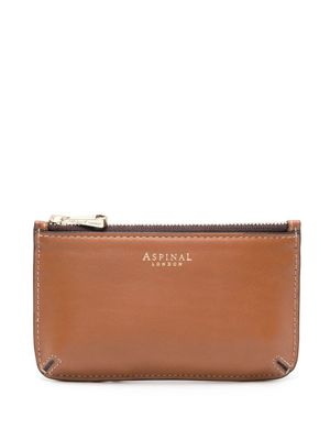 Aspinal Of London portefeuille en cuir à logo imprimé - Marron