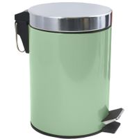 MSV Prullenbak/pedaalemmer - metaal - groen - 3 liter - 17 x 25 cm - Badkamer/toilet   -