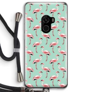 Flamingoprint groen: Xiaomi Mi Mix 2 Transparant Hoesje met koord