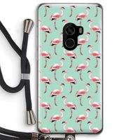 Flamingoprint groen: Xiaomi Mi Mix 2 Transparant Hoesje met koord