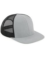 Beechfield CB664 Original Flat Peak 6 Panel Trucker Cap - Grey/Black - One Size