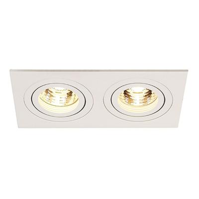 SLV InbouwspotNew Tria GU10 2 Square 17cm wit - 113512
