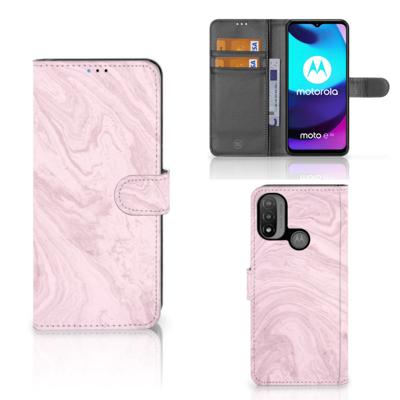Motorola Moto E20 | E30 | E40 | Bookcase | Marble Pink - Origineel Cadeau Vriendin