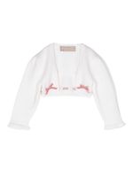 La Stupenderia bow-detail cropped knitted cardigan - Blanc - thumbnail