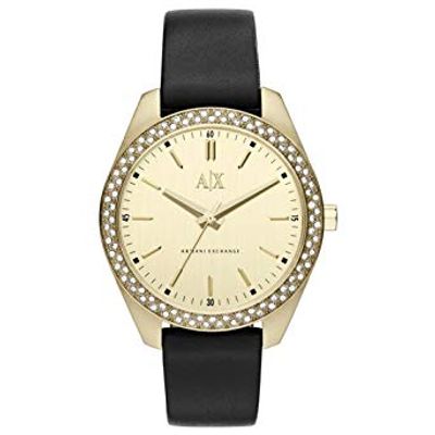 Horlogeband Armani Exchange AX5507 Leder Zwart 16mm