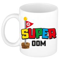 Cadeau koffie/thee mok voor oom - wit - super oom - keramiek - 300 ml - thumbnail