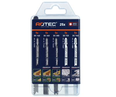 Rotec Decoupeerzagenset 55115 | Hout + metaal | 5x5 stuks - 520.9005