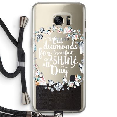 Diamonds: Samsung Galaxy S7 Edge Transparant Hoesje met koord