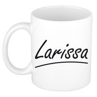 Larissa voornaam kado beker / mok sierlijke letters - gepersonaliseerde mok met naam   - - thumbnail
