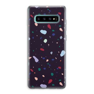 Dark Rounded Terrazzo: Samsung Galaxy S10 Plus Transparant Hoesje