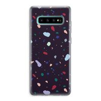 Dark Rounded Terrazzo: Samsung Galaxy S10 Plus Transparant Hoesje