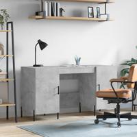 Bureau 140x50x75 cm bewerkt hout betongrijs