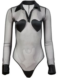 Fleur Du Mal body Heart à design transparent - Noir