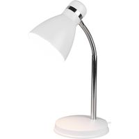 LED Bureaulamp - Tafelverlichting - Trion Himaya - E27 Fitting - Rond - Mat Wit - Aluminium