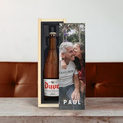 Bier in bedrukte kist - Duvel