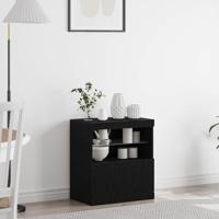 LED Sideboard Zwart 60,5 x 37 x 67 cm Bewerkt hout