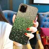 Voor iPhone 11 PC + Crystal Diamond Tri-Color Gradient beschermhoes (gradiënt groen)