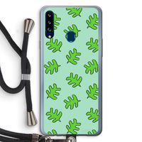 Groene blaadjes: Samsung Galaxy A20s Transparant Hoesje met koord