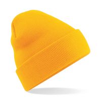 Basic dames/heren beanie wintermuts 100% soft Acryl in kleur goud geel One size  - - thumbnail