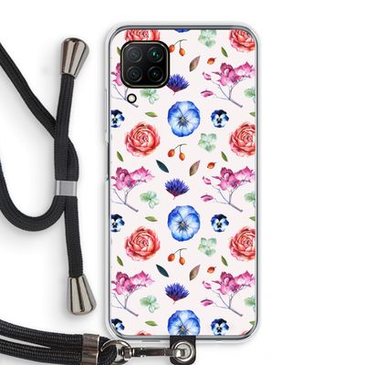Bloemetjes: Huawei P40 Lite Transparant Hoesje met koord