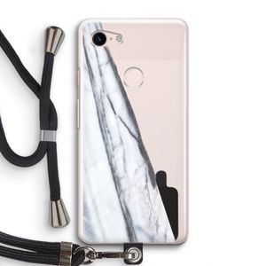 Gestreepte marmer: Pixel 3 Transparant Hoesje met koord