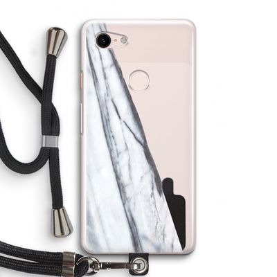 Gestreepte marmer: Pixel 3 Transparant Hoesje met koord