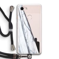 Gestreepte marmer: Pixel 3 Transparant Hoesje met koord