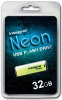 Integral 32GB USB2.0 DRIVE NEON YELLOW USB flash drive USB Type-A 2.0 Geel - thumbnail