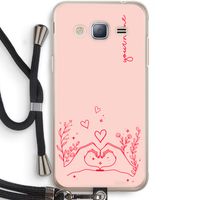 Love is in the air: Samsung Galaxy J3 (2016) Transparant Hoesje met koord