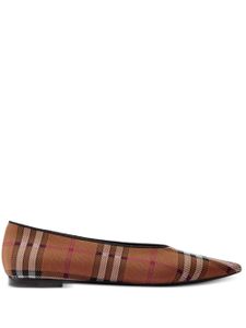 Burberry ballerines pointues à motif Vintage-Check - Marron