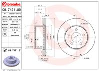 Remschijf BREMBO, Remschijftype: Binnen geventileerd, u.a. für Jeep - thumbnail