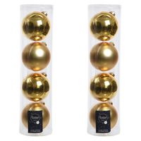 8x Gouden glazen kerstballen 10 cm glans en mat