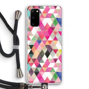 Gekleurde driehoekjes: Samsung Galaxy S20 Transparant Hoesje met koord