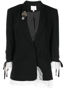 Cinq A Sept blazer Roxie bordé de dentelle - Noir