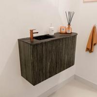 Toiletmeubel Mondiaz Joya Dlux | 71.6 cm | Meubelkleur Shadow | Faye wastafel Lava Wasbak Links | 1 kraangat