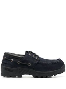 Filippa K chaussures bateau en cuir nubuck à lacets - Bleu