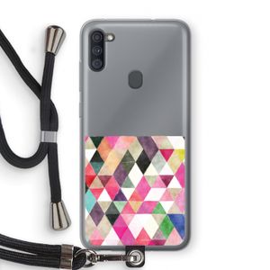 Gekleurde driehoekjes: Samsung Galaxy A11 Transparant Hoesje met koord