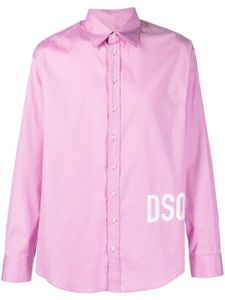 DSQUARED2 chemise en coton à logo imprimé - Rose