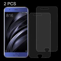 2 PC's Xiaomi Mi 6 0 26 mm 9H oppervlaktehardheid Explosieveilig niet-volledig scherm getemperd glas scherm Film
