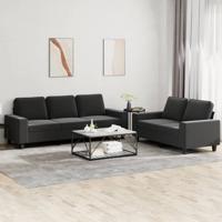 2-delige Loungeset stof zwart