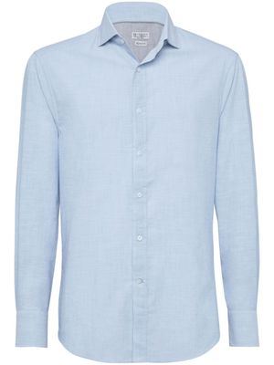 Brunello Cucinelli chemise en chambray - Bleu