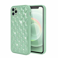 iPhone XS hoesje - Backcover - Luxe - Diamantpatroon - TPU - Lichtgroen