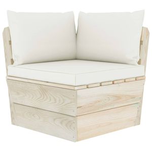 VidaXL Palletkussens 3 st oxford stof crèmewit