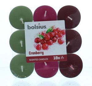 Bolsius Geurtheelicht multi colour brick 18 cranberry (18 st)