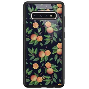 Samsung Galaxy S10 glazen hardcase - Orange lemonade