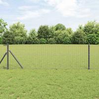 VidaXL Hek met paal grijs 0,4 x 10 m staal en pvc