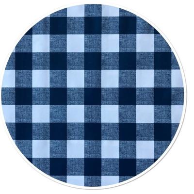 Buiten tafelkleed - boeren ruitjes - blauw - Dia 160 cm - rond - Tuintafelkleed -tafelzeil